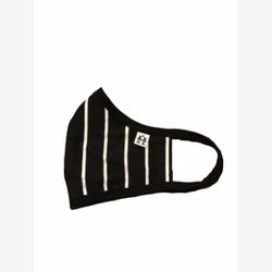 Masque noir rayé large blanc