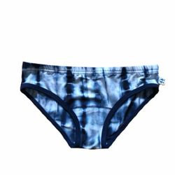Culotte Femme en BAMBOU Taille Basse Tie Dye marine lignes