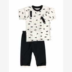 PYJAMA 2 PIÈCES Haut coton organique chats noirs et pantalon noir