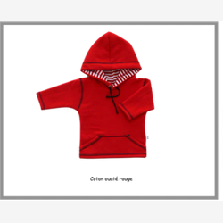 Chandail kangourou enfant en BAMBOU rouge (CHKAENBA05)