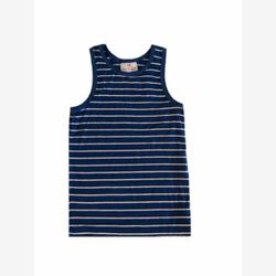 Camisole garçon rayure moyenne royale et blanche