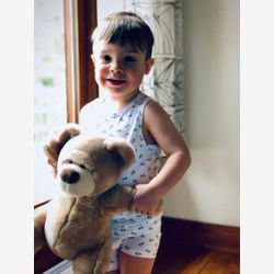 Boxer garçon blanc à ancres de bateaux marines