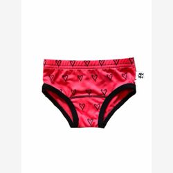 Culotte fille corail coeurs noirs