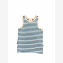 Camisole garçon  bleu pale rayure moyenne blanche