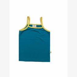 Camisoles bretelles spaghetti vert eau bordure jaune