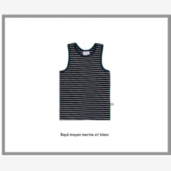 Camisole garçon rayure moyenne marine et blanche (5801rm)