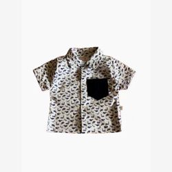 Blouse bébé en coton organique gros poissons marines