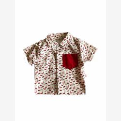 Blouse bébé en coton organique poissons rouges