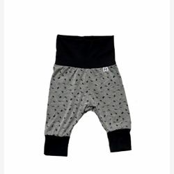 Legging évolutif gris chiné et oiseaux noirs