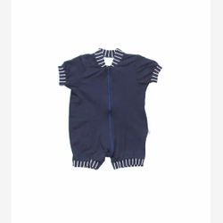 Pyjama court 1 pièce bambou marine  (58)