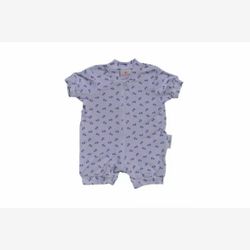 Pyjama court 1 pièce bambou blanc à ancres de bateaux marines