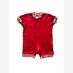 Pyjama court 1 pièce bambou rouge