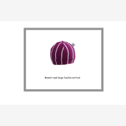 Bonnet rayé large vertical fuchsia et blanc  (3301rlv)