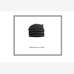 Bonnet rayé moyen noir et blanc  (0201rm)