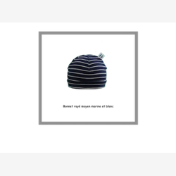 Bonnet rayé moyen marine et blanc  (5801rm)