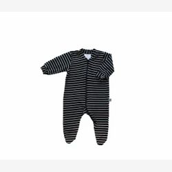 Pyjama 1 pièce bambou rayure moyenne noir et blanche (0201rm)