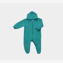 Pyjama 1 pièce avec capuchon bambou vert eau (72)