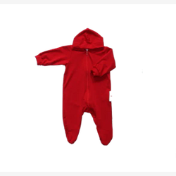 Pyjama 1 pièce avec capuchon bambou rouge (05)