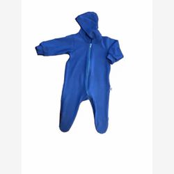 Pyjama 1 pièce avec capuchon bambou bleu (61)