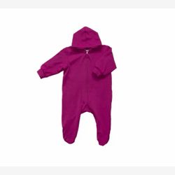 Pyjama 1 pièce avec capuchon bambou fuchsia (85)