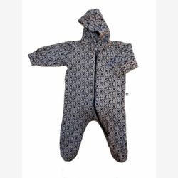 Pyjama 1 pièce  bambou avec capuchon gris et xoxo noirs