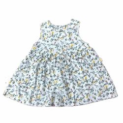 Robe en coton organique avec découpe au dos fleurs jaunes
