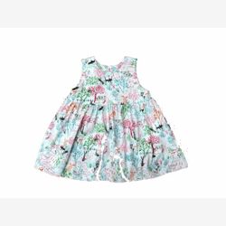 Robe en coton organique avec découpe au dos arbres rose