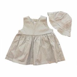 Robe en coton avec découpe au dos blanche petits poissons marines
