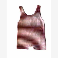 Maillot de bain pour bébé rayé rouge et blanc
