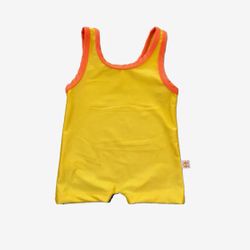 Maillot de bain pour bébé poseidon jaune et garnitureorange