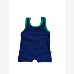 Maillot de bain pour bébé poseidon royal et garniture verte
