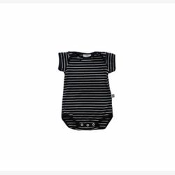 Cache-couche manche courte rayé moyen noir et blanc (0201rm)