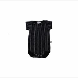 Cache-couche manche courte noir et pois blanc (0201p)