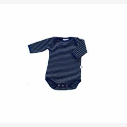 Cache-couche manche longue rayé étroit marine et gris chiné (5850re)