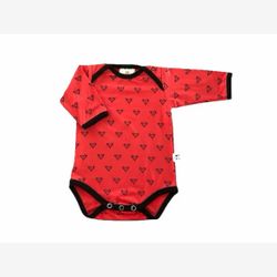 Cache-couche manche longue corail coeurs noirs (CCML37coeurs02)