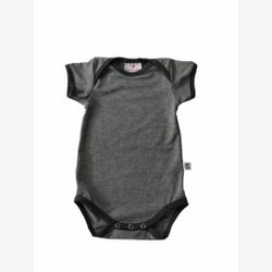 Cache-couche manche courte gris chiné pâle et gris foncé