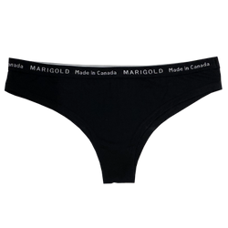La sporty - Tanga en bambou noir avec bande élastique