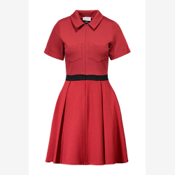 Mia - Robe cintrée à la taille rouille