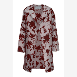 Simone -  Veste longue brocart rouge