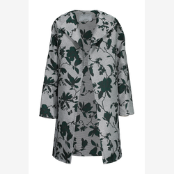 Simone -  Veste longue brocart vert