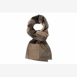 Foulard patchwork géométrique - Beige et brun