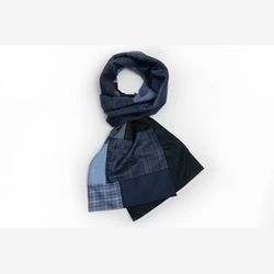 Foulard patchwork géométrique - bleu