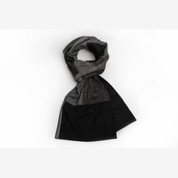 Foulard patchwork géométrique - Gris et noir