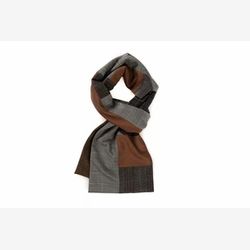Foulard patchwork géométrique - Gris, charbon et rouille