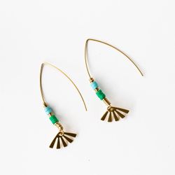 Boucles d'oreilles Andria - Laiton et vinyle africain