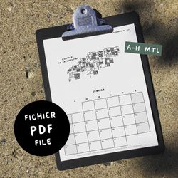 AMOUR-HAINE Mtl / Calendrier 2021 - PDF numérique 8.5x11 - Télécharge-le, imprime-le et utilise-le "tusuite"! - 7 thèmes disponibles!!