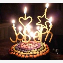 cire d’abeille baguette magique bougie - étoile ou cœur - premier anniversaire - nom personnalisé