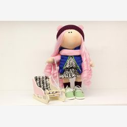 Poupées faites à la main de Noël, poupées de Tilda, poupée intérieure d’art de poupée, poupée de tissu, cadeaux de Noël