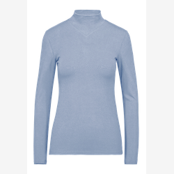 Mimi - Haut col montant en bambou bleu ciel