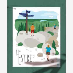 Affiche 8 x 10 po, illustration L'Estrie
